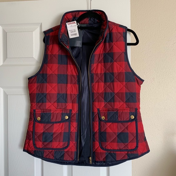 Paraphrase Jackets & Blazers - Red and navy plaid vest NWT